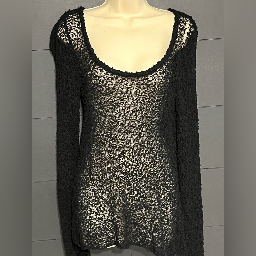 Rag & bone black Sheer Knit Long Sleeve sweater M